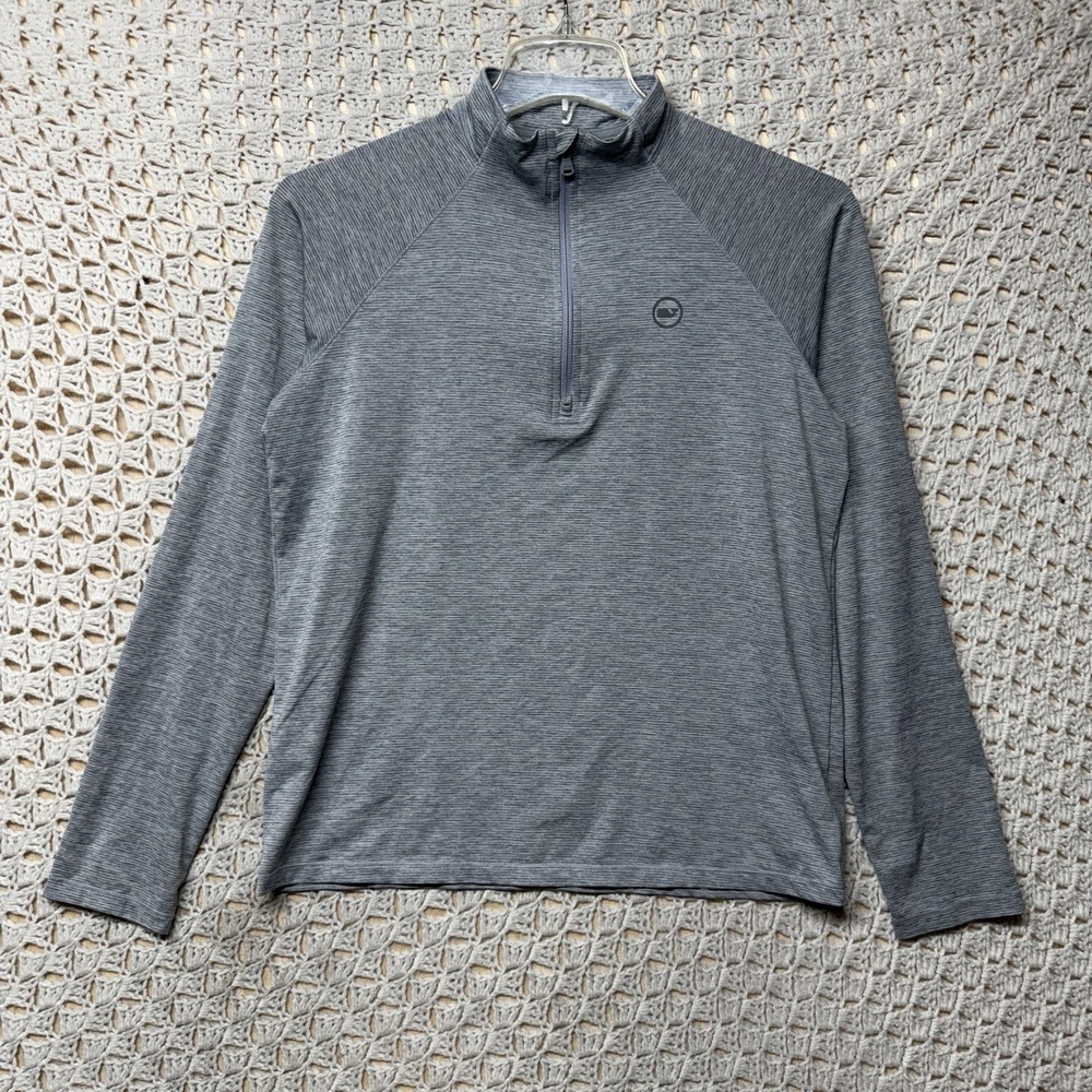 Vineyard Vines Sankaty 1/4 Zip Pullover Youth XL 18 Gray Performance Golf Stretc